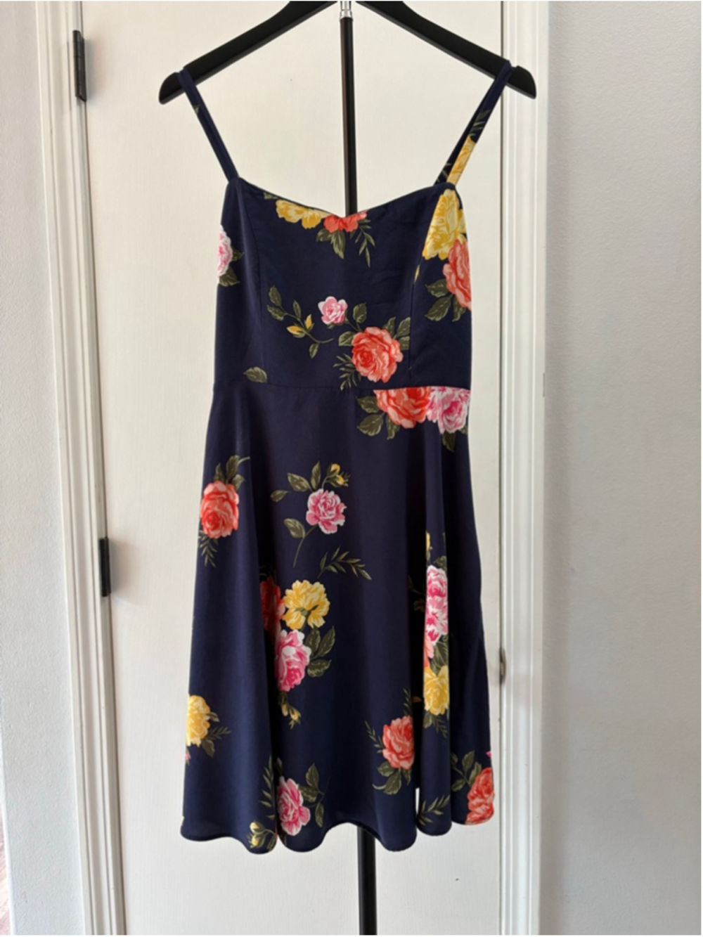 Old Navy Navy Floral Mini Dress M Adjustable Straps Summer Dress